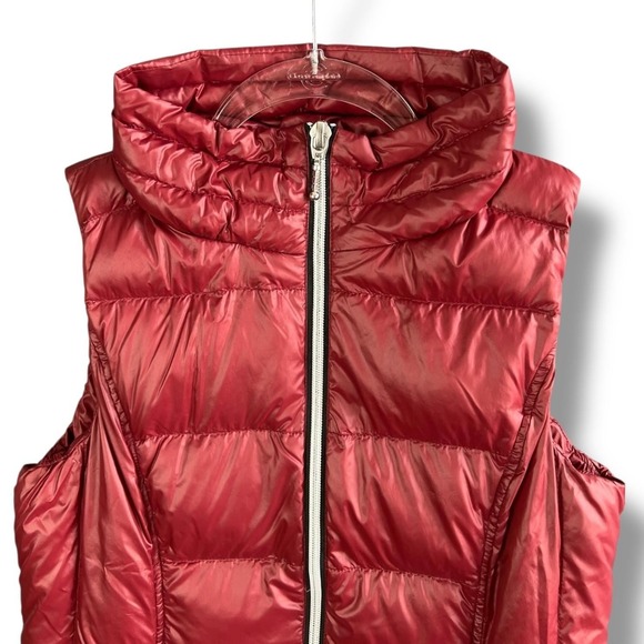 L'ATELIER Vest Womens Small Red Down Puffer Quilted Stand Collar Zip Pockets - Picture 4 of 12